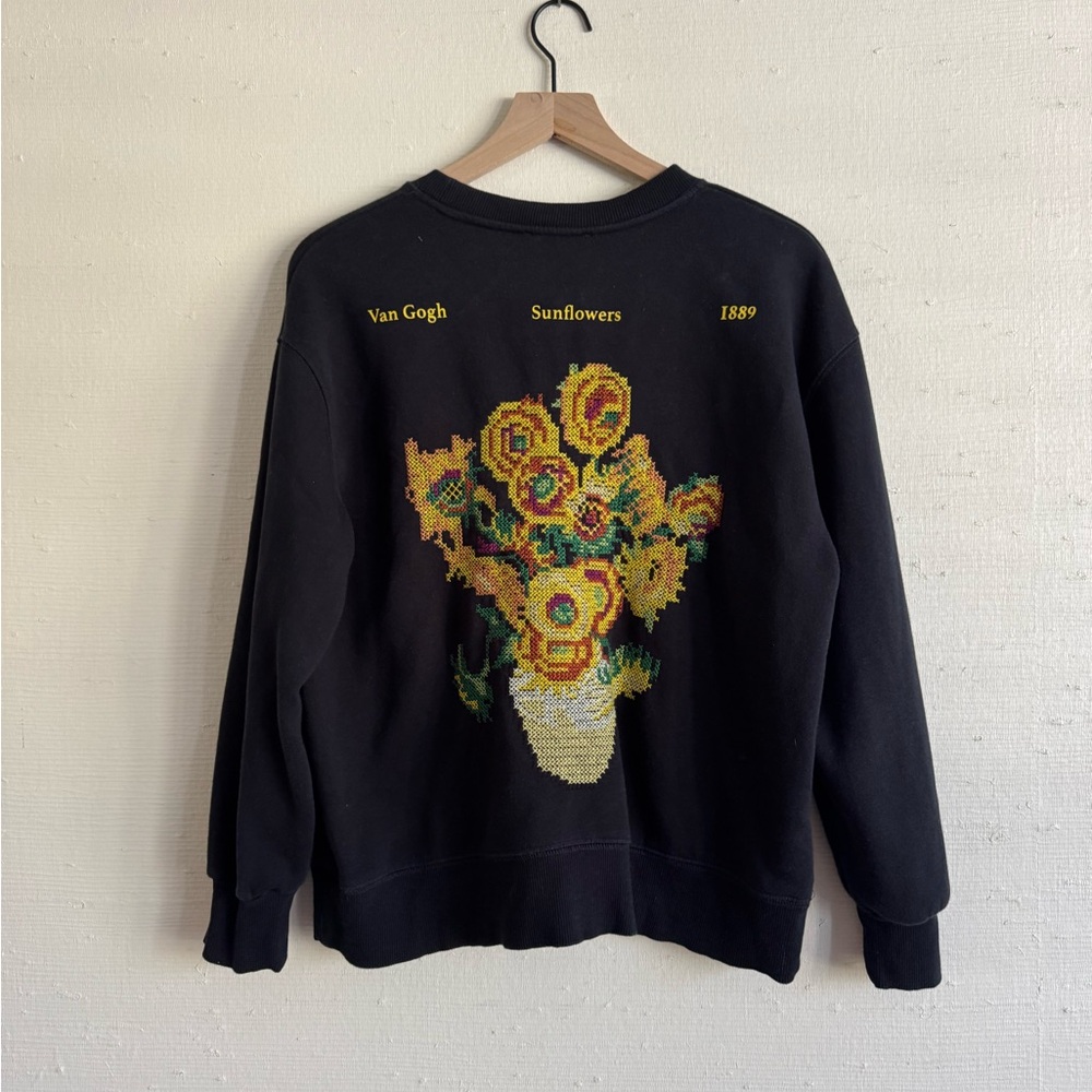 ZARA VAN GOGH SUNFLOWER SWEATSHIRT SIZE M RARE